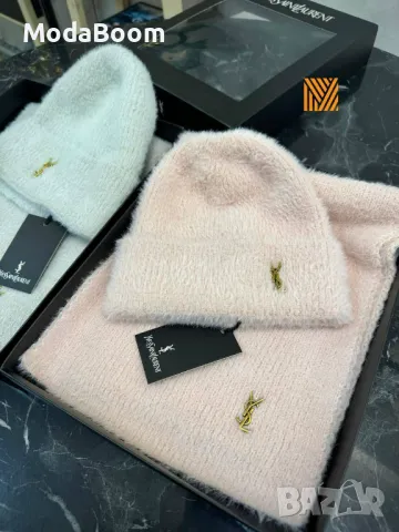 Yves Saint Laurent дамски комплекти шапка + шал