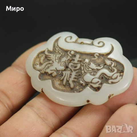 НЕФРИТ ДРАКОН ФЕНИКС МЕДАЛЬОН ВИСУЛКА ГРАВИРАН ГРАВЮРА , снимка 7 - Колиета, медальони, синджири - 40537059