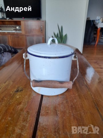 Стара емайлирана котленка #10, снимка 3 - Антикварни и старинни предмети - 38648694