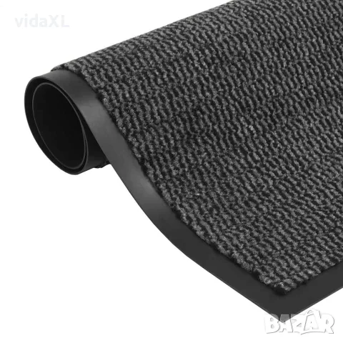 vidaXL Правоъгълна изтривалка, усукани влакна, 120х180 см, антрацит