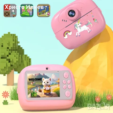 Фотоапарат и принтер 2 в 1, игри, фото рамки розов Еднорог мини маркери, снимка 13 - Фотоапарати - 49676020