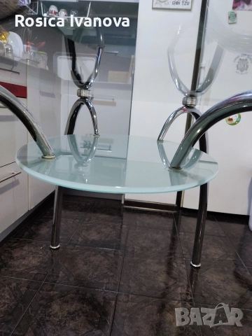 Стъклена трапезна маса 120/70, снимка 6 - Маси - 52764047