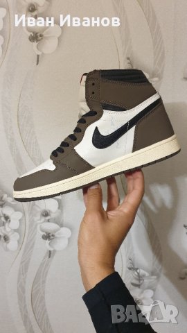 оригинални маратонки  Jordan 1 High Travis Scott x Cactus Jack  номер 43 , снимка 10 - Маратонки - 42528257