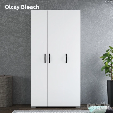 Гардероб EcoRoom Milano White - 177см, снимка 3 - Гардероби - 52492461