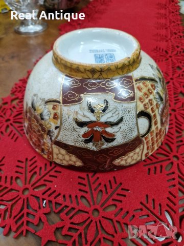 Рядка антикварна колекционерска порцеланова купа Royal Satsuma , снимка 7 - Антикварни и старинни предмети - 41979336