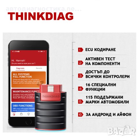 Автомобилна диагностика Thinkcar Thinkdiag, снимка 2 - Аксесоари и консумативи - 41550106