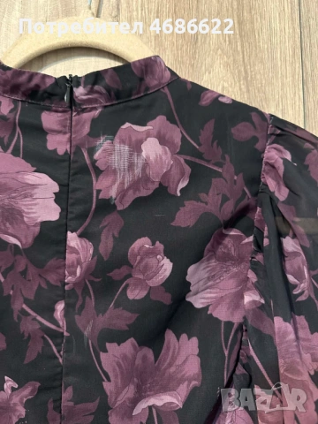 Рокля на цветя - широк ръкав