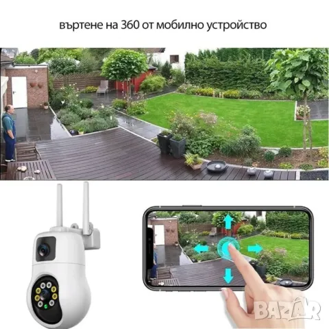 Външна WiFi камера с два обектива 10MP, снимка 5 - IP камери - 49270983