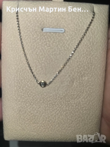 Златно Колие  сърце с 17диаманта проба 750 /к 18, снимка 16 - Гривни - 50295665