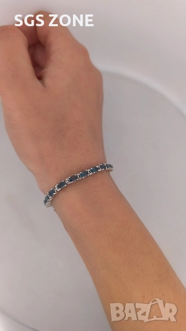 Ръчно изработена сребърна гривна с топаз Лондон, снимка 8 - Гривни - 52582096