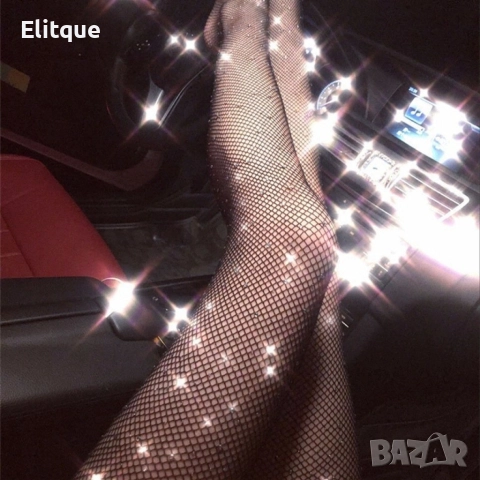 Дамски чорапогащник на малки ромбчета с диамантени камъчета, снимка 5 - Други - 52865051