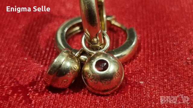 Сребърни обеци с позлата , снимка 6 - Обеци - 50339379