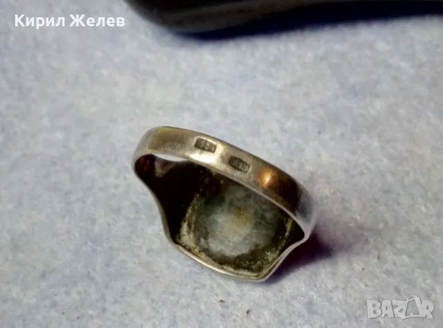 Стар РУСКИ СРЕБЪРЕН ПРЪСТЕН СРЕБРО 875 с НИЕЛО ОРНАМЕНТИКА и ПЕЧАТИ 5СЧ СЪРП и ЧУК в ПЕТОЛЪЧКА 47494, снимка 3 - Антикварни и старинни предмети - 49294727