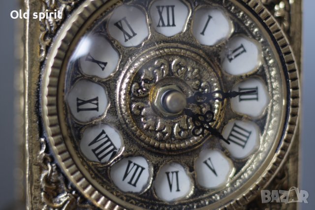 Антикварен каретен часовник от позлатен бронз, снимка 3 - Колекции - 39122460