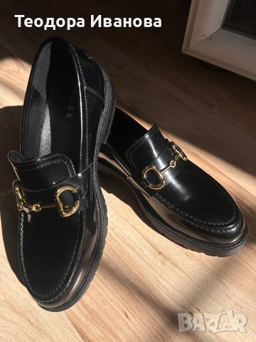 Черни мокасини MUSK, снимка 2 - Дамски елегантни обувки - 53864835