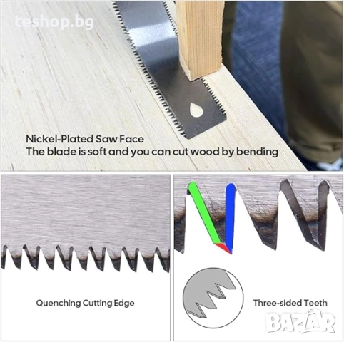 Ръчен трион за дърва правоъгълно острие 11 TPI 2 на цената на 1, снимка 5 - Градински инструменти - 52263853