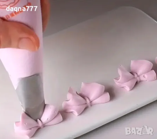 Комплект от 4 броя Неръждаеми Стоманени Дюзи за Глазура - Метални Насадки за Панделки, Листа и Модел, снимка 1