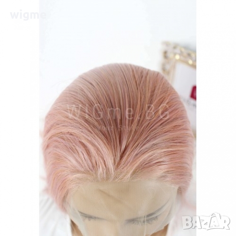 Дълга на права розова лейс фронт перука Елинор, снимка 9 - Аксесоари за коса - 36057274