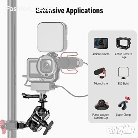 Нов Адаптер за монтиране на екшън камера/Артикулиращо магическо рамо с двойни глава, снимка 2 - Друга електроника - 41514297