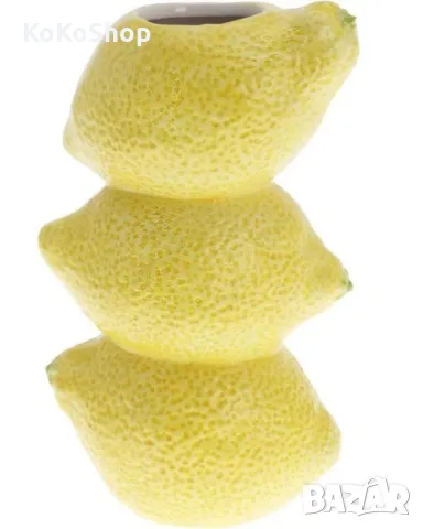 Ваза "Лимони"-8.4х12.6х20.2 см./жълта ваза/керамична ваза