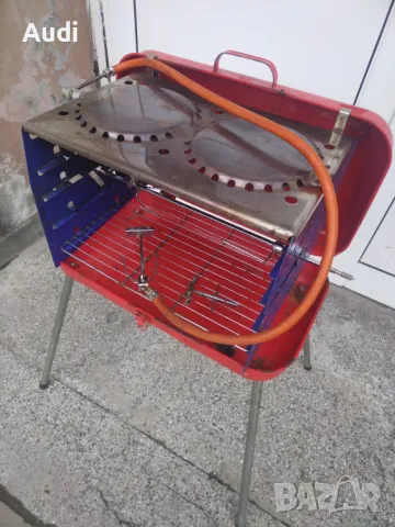 Немско разглобяемо газово барбекю с две горелки.  Марка: CRAMER / Germany Консумация на ГАЗ 348g/h Д, снимка 11 - Газови котлони - 48652745