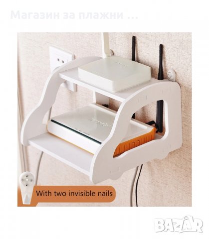 СТЕННА ЕТАЖЕРКА И ПОСТАВКА ЗА РУТЕР - код 2811