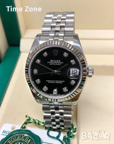 Rolex Datejust 31mm Steel Pink Dial Diamond Дамски Различни Варианти, снимка 12 - Дамски - 48182845
