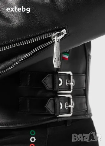 PHILIPP PLEIN оригинално ново рокерско кожено яке XXL, снимка 2 - Якета - 55878208