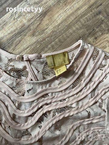 Бежова дантелена рокля H&M, снимка 3 - Рокли - 40081875