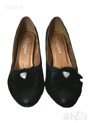 Нови черни официални дамски обувки на малко токче 39 размер, снимка 5 - Дамски елегантни обувки - 50375521