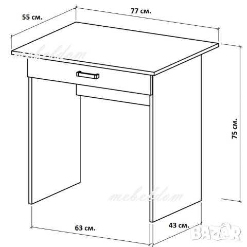 Бюро с чекмедже(код-1177), снимка 6 - Бюра - 40933229