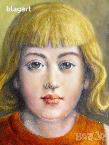 Борис Колев- "Момиче в червено"-1958г., снимка 3 - Антикварни и старинни предмети - 36026768