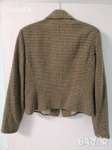 Вълнено късо сако пепит, снимка 2 - Сака - 53104556