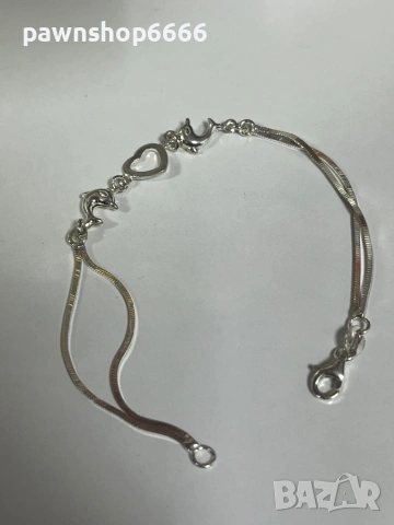 Сребърна гривна проба 925 тегло 3,63 грама , снимка 4 - Гривни - 53189106