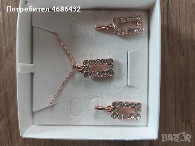 Комплект със златно покритие , снимка 3 - Бижутерийни комплекти - 53230422