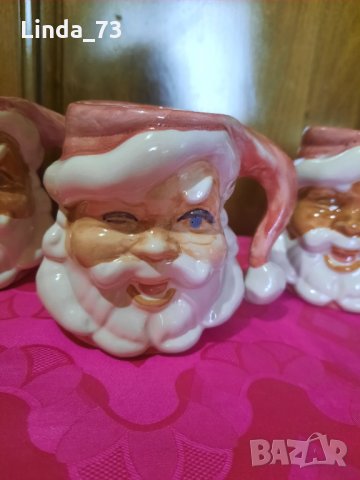 Красиви чаши с лика на Дядо Коледа-розово+бяло-200мл. Внос от Германия. , снимка 4 - Чаши - 35767379