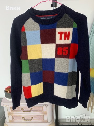 Пуловер на Tommy Hilfiger от вълна подходящ за S-M, снимка 7 - Блузи с дълъг ръкав и пуловери - 44407372