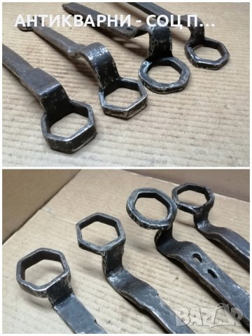 Комплект Стари Ковани Каруцарски Ключове / 4 Броя. Стар Кован Каруцарски Ключ. , снимка 4 - Антикварни и старинни предмети - 44419973