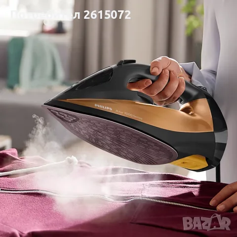 PHILLIPS Серия 7000 HV парна ютия, черно/златисто, снимка 3 - Ютии - 56166564