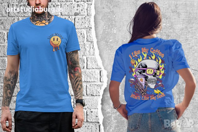 ТЕНИСКА УНИСЕКС I LIKE MY COFFEE BLACK LIKE MY SOUL, снимка 5 - Тениски - 41357866