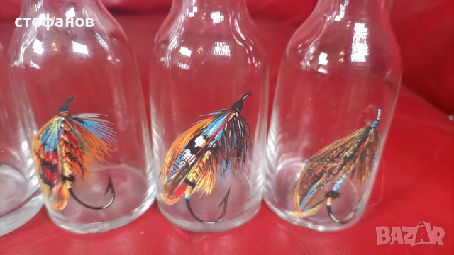 Тънкостенни юзчета, с картинки, рибарски, 50 мл, 6 бр, снимка 4 - Антикварни и старинни предмети - 50856670
