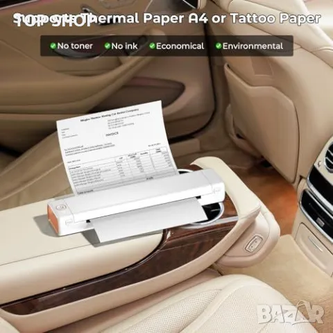 Нов ItriAce M08F A4 преносим термален принтер - безжичен, без мастило, снимка 2 - Друга електроника - 49321359