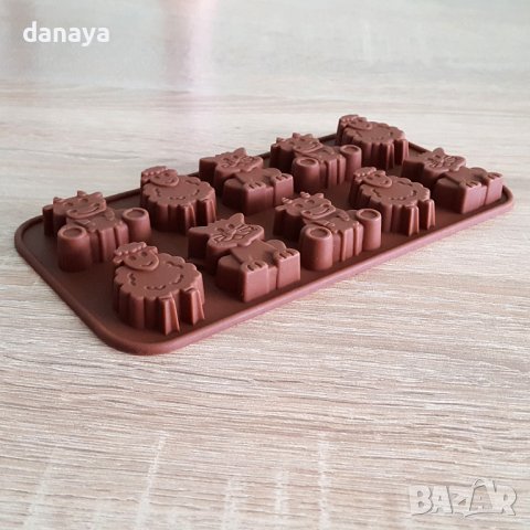 4037 Силиконова форма за бонбони Животни – кравичка овца котка, снимка 3 - Форми - 42106442