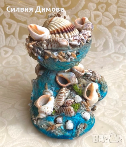 Сувенир за подарък с морски мидички и раковинки