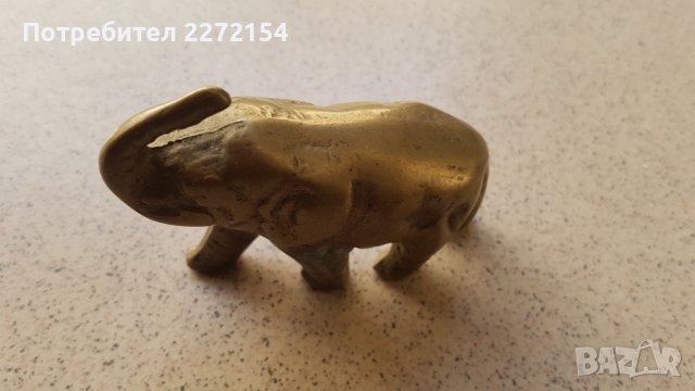 Бронзова статуетка фигурка Слон, снимка 1 - Антикварни и старинни предмети - 44499748