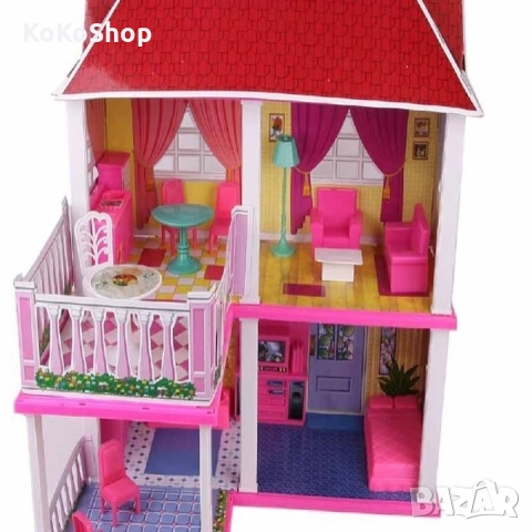 Къща за кукли с обзавеждане-83х25х70 см./къща с кукла, снимка 5 - Кукли - 52366899