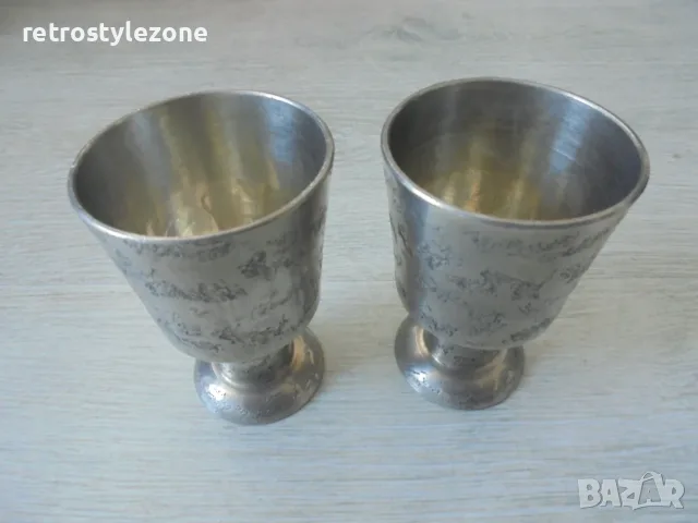 № 8765  две стари метални / калаени чаши SKURDAL PEWTER, снимка 2 - Други ценни предмети - 56074526