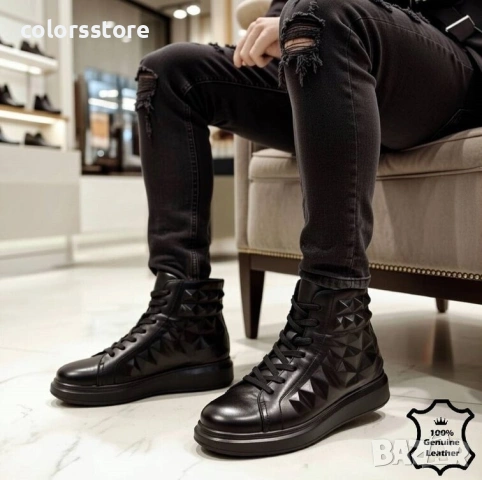 Мъжки боти - черна ЕСТЕСТВЕНА КОЖА - PA256009A-5

