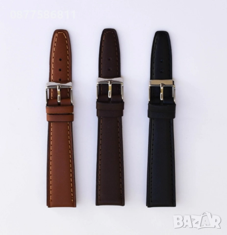 НОВА КОЖЕНА КАИШКА ОБШИТА С БЯЛ ШЕВ/КОНЕЦ.ЛУКСОЗНИ КОЖЕНИ КАИШКИ ЗА ЧАСОВНИЦИ С БЯЛ ТИГЕЛ. KAISHKA, снимка 6 - Каишки за часовници - 51612177