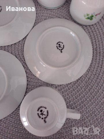 Сет за кафе с розички на "Китка" Нови пазар Български порцелан, снимка 2 - Антикварни и старинни предмети - 40252666